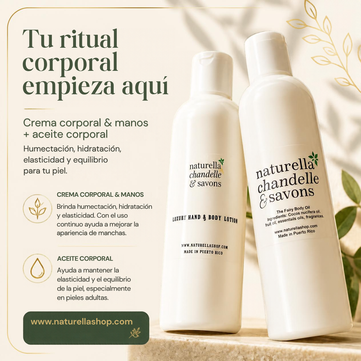 Dúo de Crema Corporal -manos & Aceite corporal (Fairy Oil)