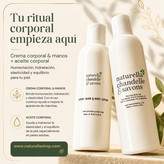 Dúo de Crema Corporal -manos & Aceite corporal  (Fairy Oil)