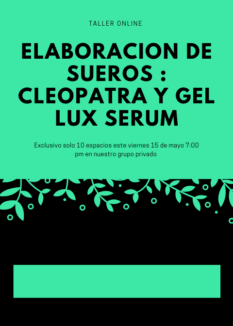 Taller online Elaboración de Sueros
